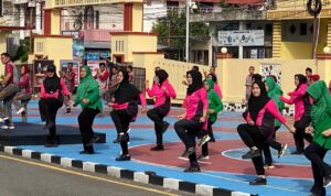 Gairah Pagi: Bhayangkari Dan Persit KCK Olahraga Bareng Di Kab. Sidrap