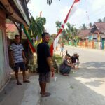 Jelang  perayaan 17 Agustus RI Ke 79 Masyarakat semangat gotong royong bersama