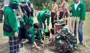Babinsa & Mahasiswa KKN Hijaukan Ulu Ale