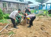 Koramil 0620-18/Susukan Gelar Karya Bakti Penanaman Pohon Sukun di Desa Tangkil