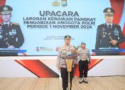 Kapolres Kediri Kota Pimpin Upacara Kenaikan Pangkat Pengabdian 