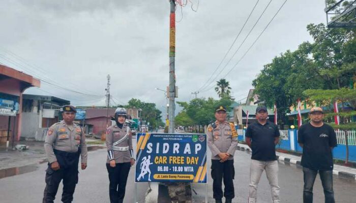 Polres Sidrap Pastikan Car Free day Aman dan lancar