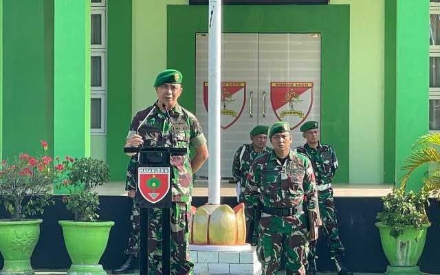 Dandim 1420/Sidrap Pimpin Upacara Bendera, Tekankan Disiplin Prajurit