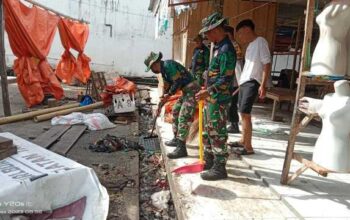 Danramil Turun Tangan, Pasar Empagae Disulap Jadi Zona Bersih
