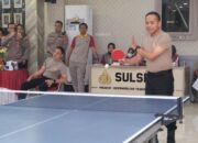 Satker Polda Sulawesi Selatan Adu Gengsi di Arena Tenis Meja