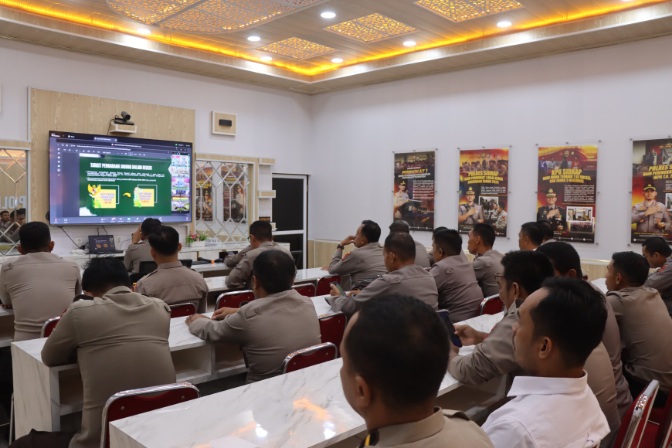 Wakapolres Sidrap KOMPOL Sulkarnain ikuti Zoom Meeting Nasional Ketahanan Pangan bersama jajaran Polres.