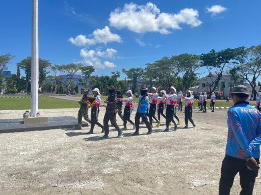 Pelatihan Paskibraka oleh Kodim 1420 Sidrap di Lapangan Upacara SKPD Sidrap.