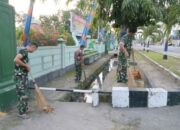 Bati Bakti Siter Kodim 1420/Sidrap Pimpin Karya Bakti di Sekitar Asrama