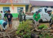 Batituud Koramil 05/Dua Pitue Pimpin Karya Bakti Bersihkan Saluran Air di Sidrap