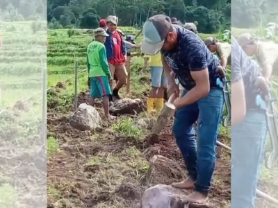 Warga Malakaji bergotong royong membangun jalan tani Daulu secara swadaya demi memperlancar akses pertanian dan meningkatkan kesejahteraan petani.