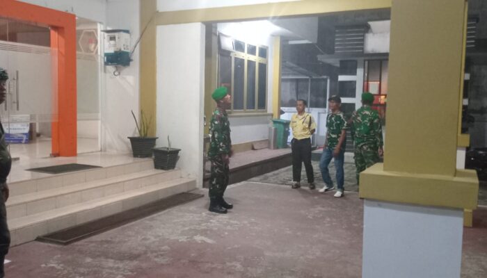 Koramil Maritengngae Bergerak Malam, Komcad & Linmas Kepung Titik Rawan