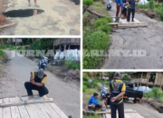 Jalan Penghubung Tonrorita–Tompobulu Amblas! Lurah Sigap Pasang Jembatan Darurat