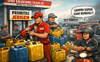 Jerigen Didahulukan, Kendaraan Mengular di SPBU Kalukuang Jeneponto