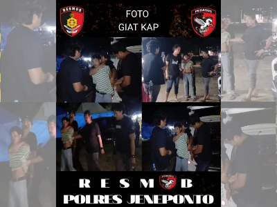 Tim Pegasus Resmob Polres Jeneponto bergerak cepat mengamankan dua terduga pelaku penganiayaan di Kecamatan Turatea. Penangkapan dilakukan pada malam hari sebagai bagian dari upaya penegakan hukum dan pengejaran pelaku kekerasan yang meresahkan masyarakat.